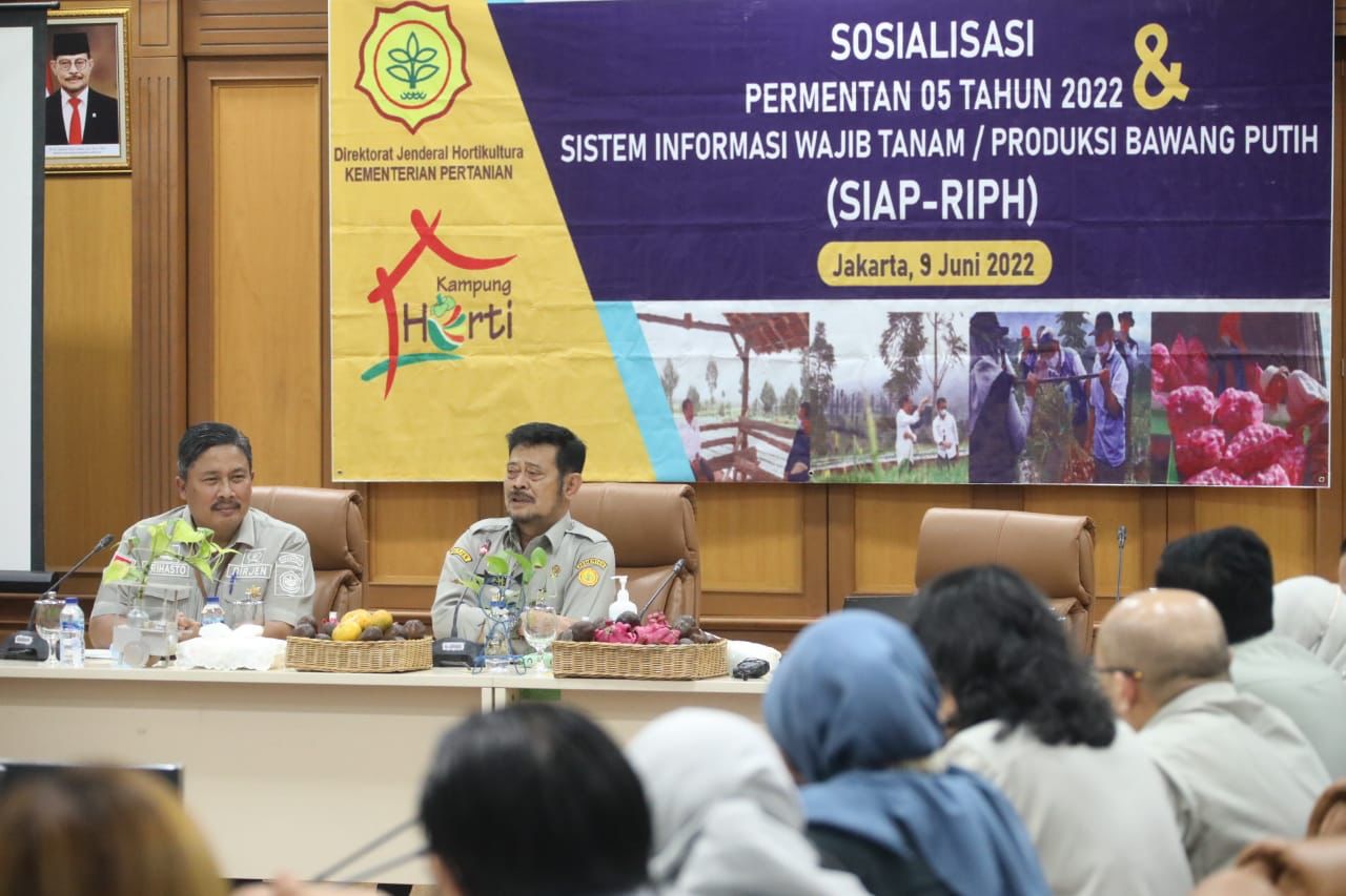 Apresiasi Aplikasi SIAP RIPH, Mentan Optimis Produksi Bawang Putih Dalam Negeri Naik