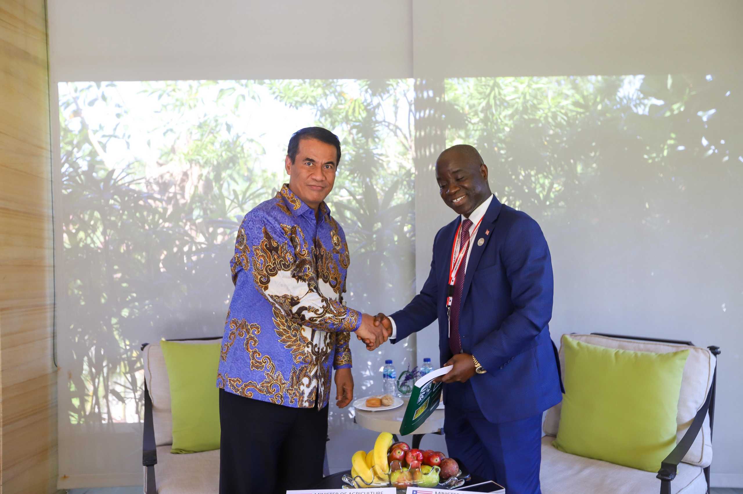 Bilateral Meeting dengan Mentan Amran di Bali, Menteri Pertanian Liberia Apresiasi Kinerja Pertanian Indonesia