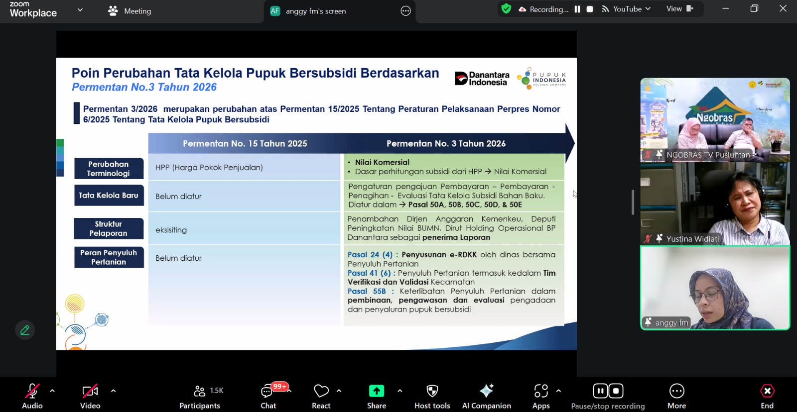 Dukung Program Strategis, Kementan Sosialisasikan Permentan Tata Kelola Pupuk Bersubsidi