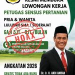 Kementan: Hati-hati Hoaks Rekrutmen “Petugas Sensus Pertanian 2026”, Masyarakat Waspada Modus Penipuan